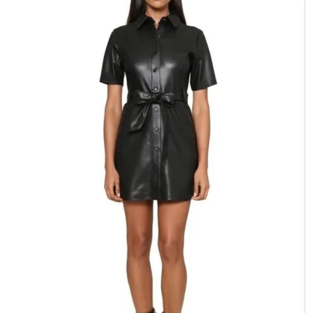 Steve Madden Faux Leather Jolene Dress